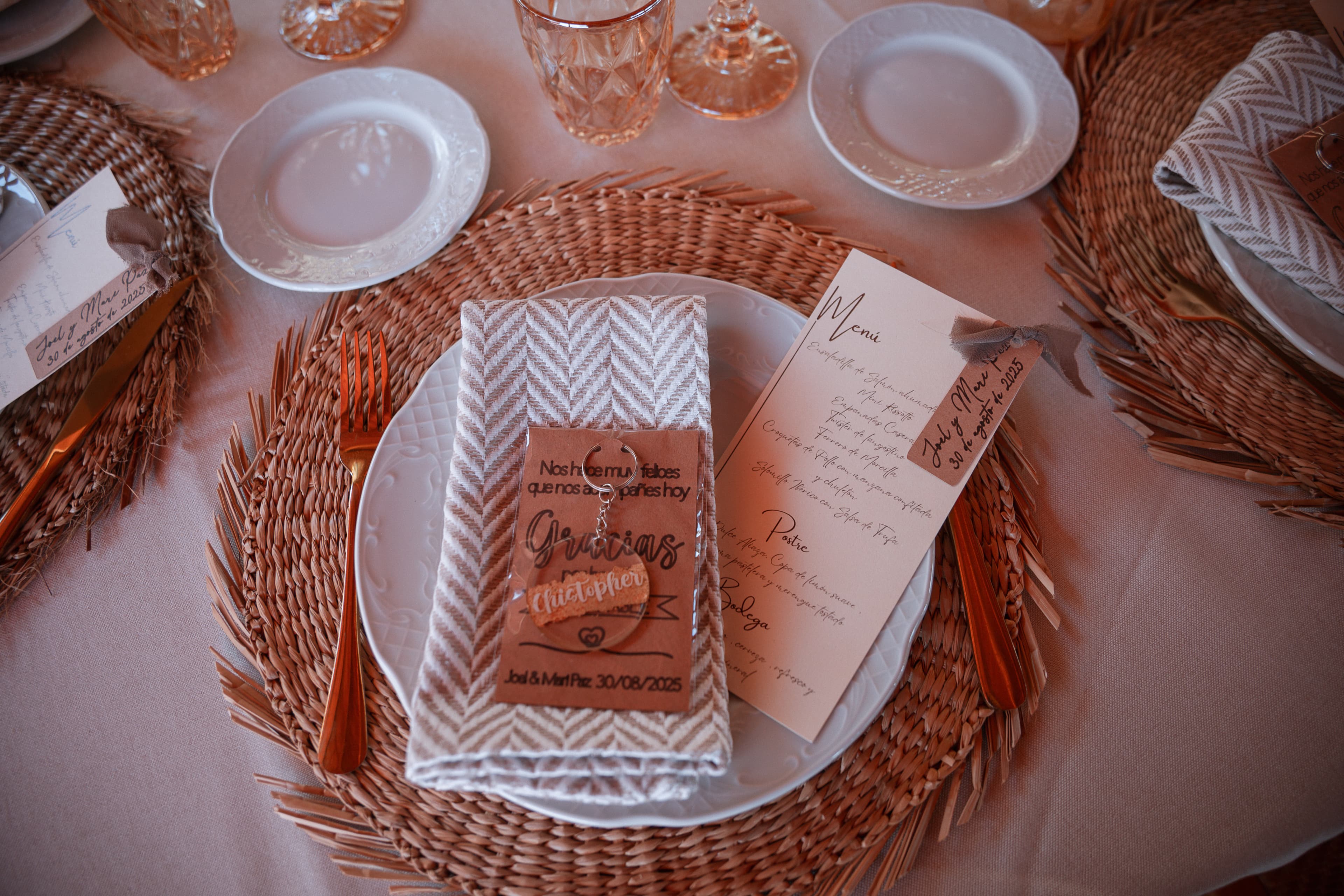 Minuta menú y regalo invitados
